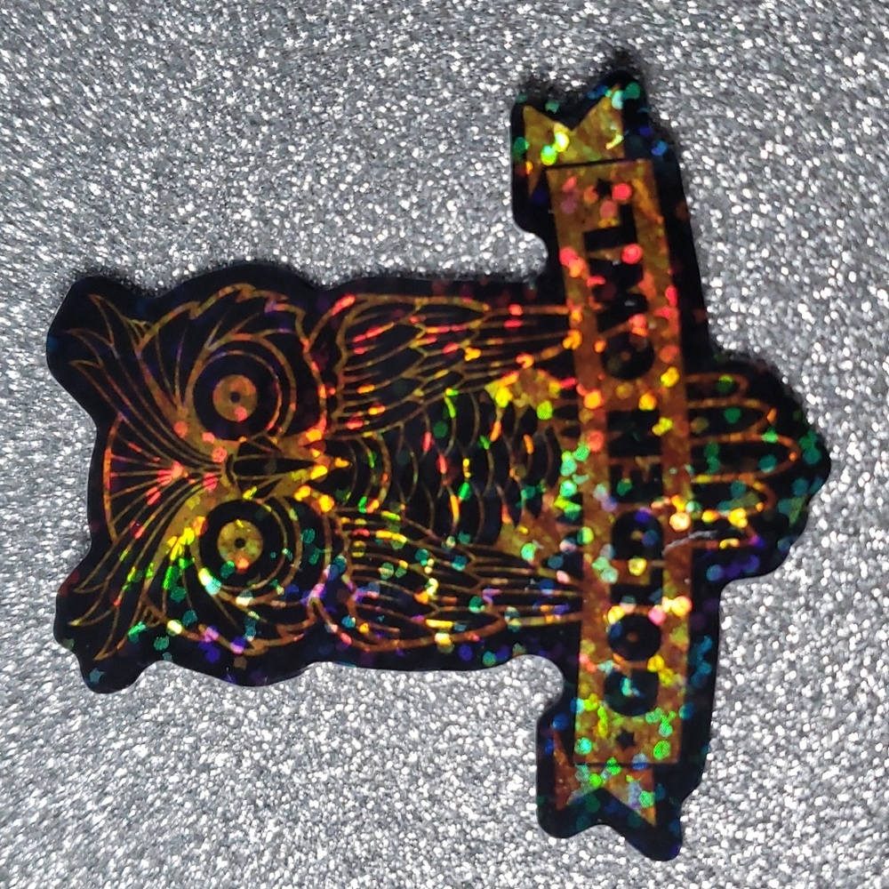 BIRD NATURE WATERPOOF Sticker Owl Glitter